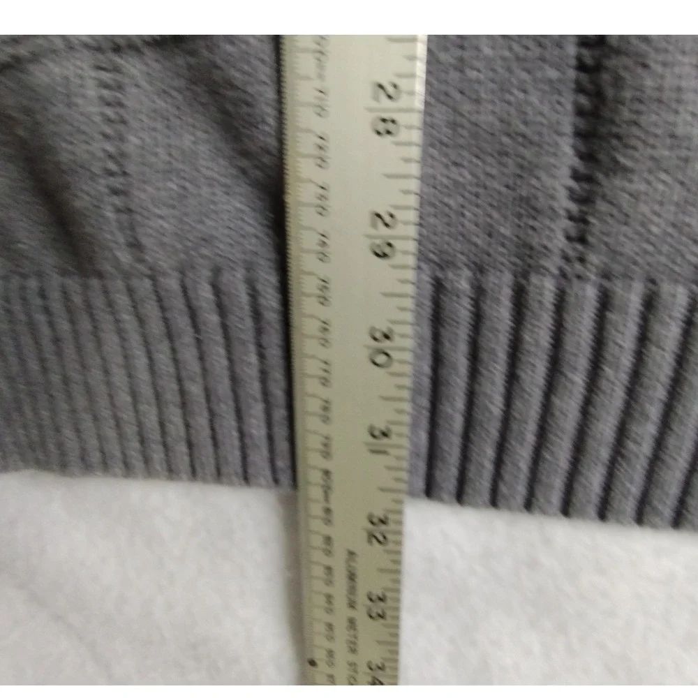Dockers Men's Gray‎ Windowpane Knit Sweater Crewneck Pullover Classic Fit XL